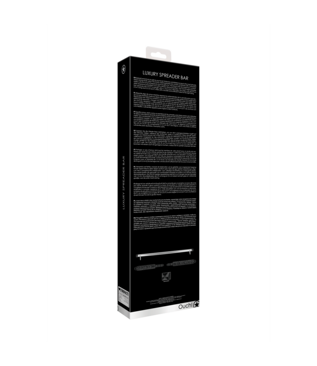 Ouch! Robuuste 72 Cm Zwarte Spreaderstang met Neopreen Enkelboeien voor Erotisch Plezier