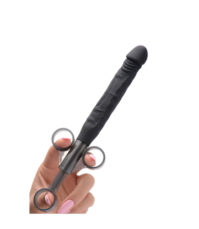 XR Brands Siliconen Dildo Lube Launcher - Realistisch Genot met Vingerlussen