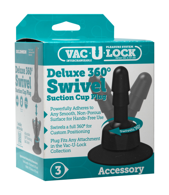 Doc Johnson Ultra Flexibele 360° Swivel Zuignap Butt Plug - Voor Handsfree Genot