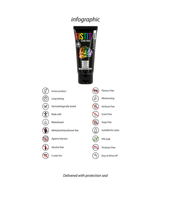 Fist It by Shots Extra Thick Rainbow Lubricant 100ml - Safe, Intense, Easy to Use