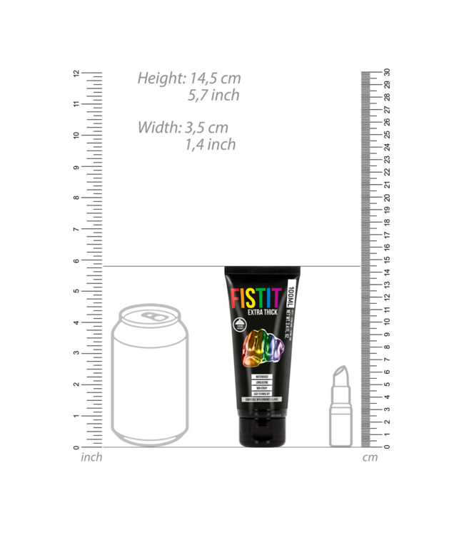 Fist It by Shots Comfortabel en Veilig Extra Dikke Rainbow Glijmiddel 100Ml - Waterbasis