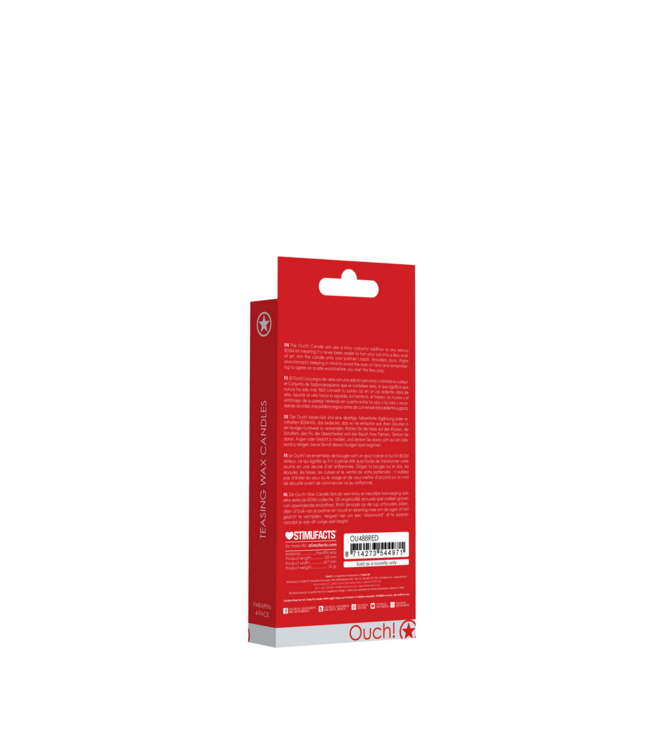 Ouch! Verleidelijke Wax Kaarsen Rood - 4 Stuks | Sensuele BDSM Ervaring