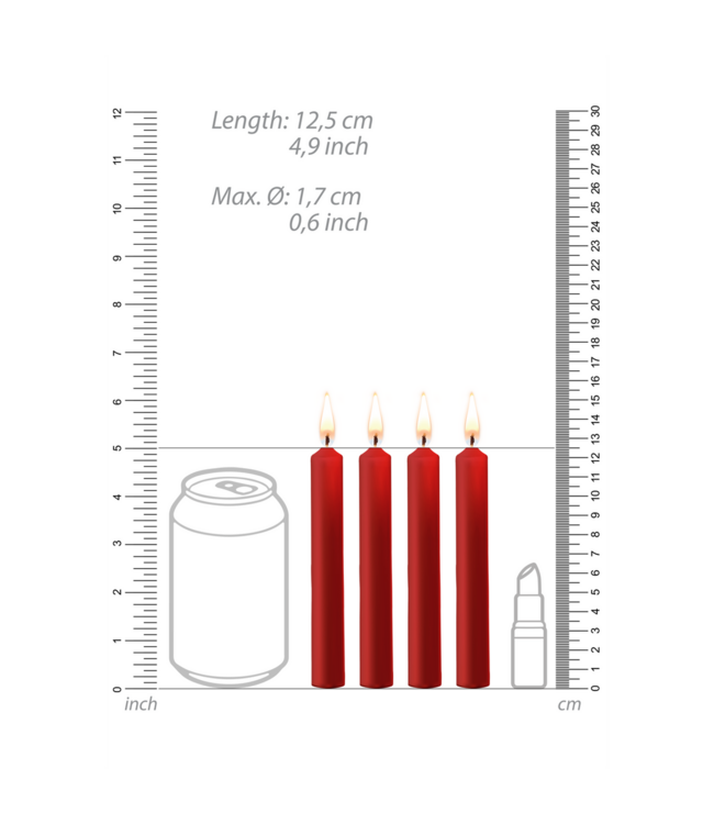 Ouch! Red Teasing Wax Candles - 4 Pack | Kinky BDSM Sensation