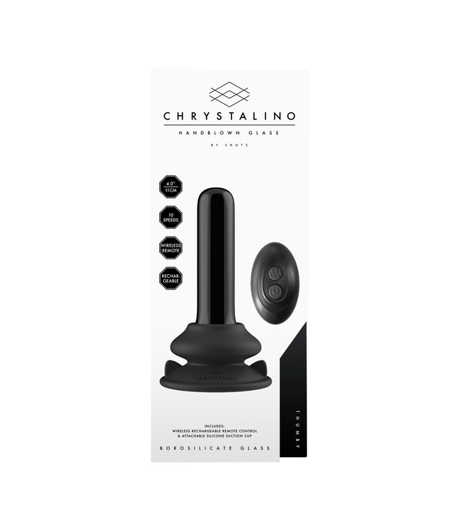Chrystalino Chrystalino Glazen Vibrator met Zuignap – 10 Vibratiesnelheden en Afstandsbediening