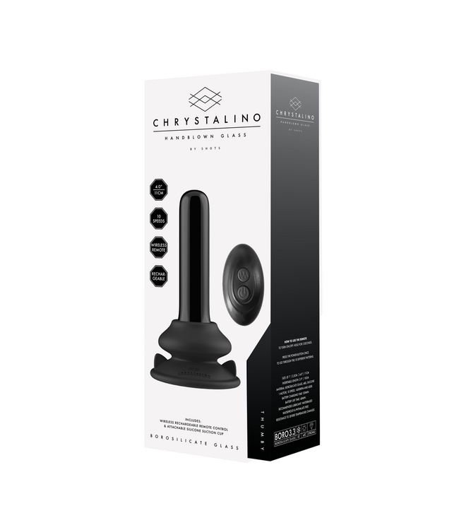 Chrystalino Chrystalino Thumby Glass Vibrator with Suction Cup & Remote Control