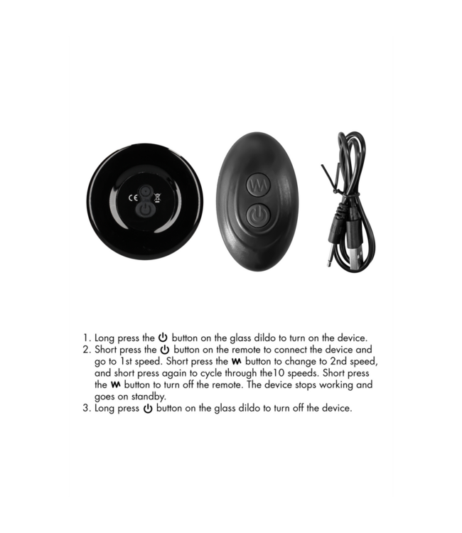 Chrystalino Chrystalino Thumby Glass Vibrator with Suction Cup & Remote Control