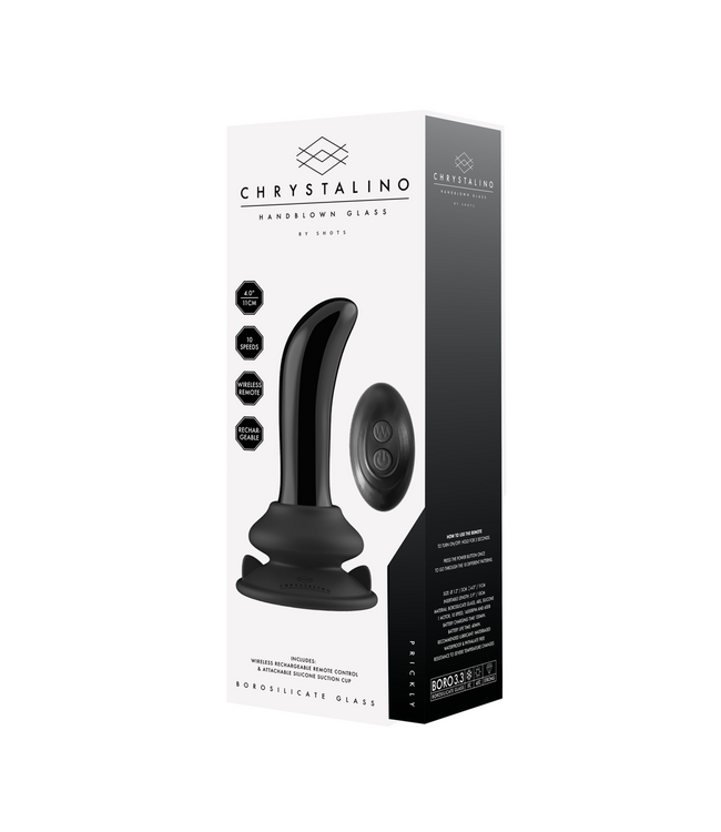 Chrystalino Intensiver Prickly Glas-G-Punkt-Vibrator mit Fernbedienung und Saugnapf