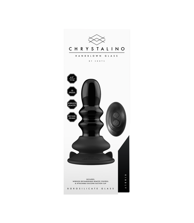 Chrystalino Chrystalino Glass Ribble Vibrator – 10 Speeds, Remote & Suction Cup