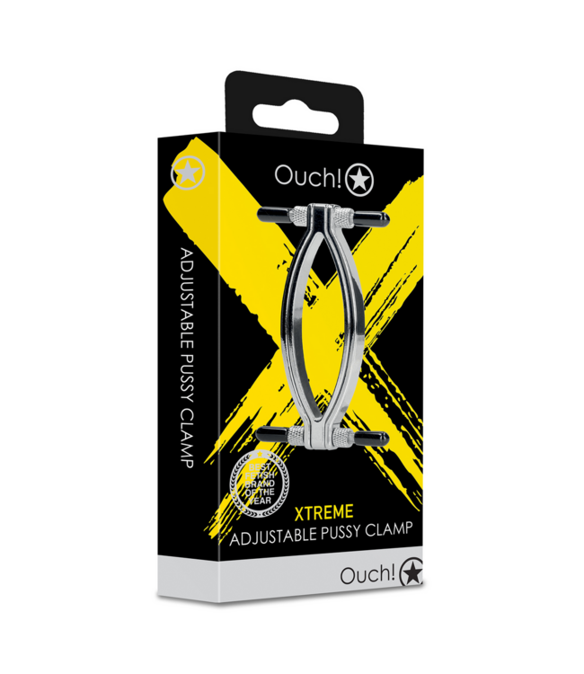 Ouch! Adjustable Silver Pussy Clamp for Intense Sensations and Pleasure