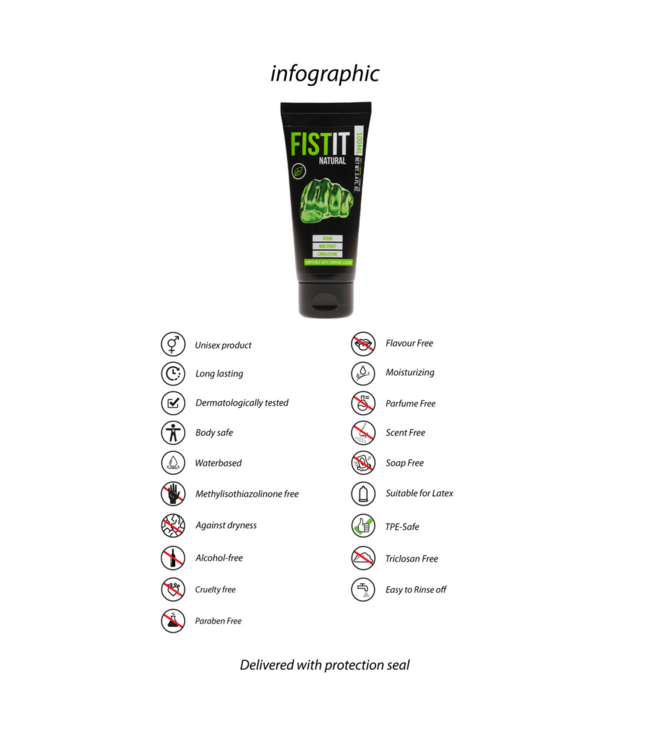 Fist It by Shots Natuurlijk Vegan Waterbasis Glijmiddel 100 Ml - Veilig en Dermastestet