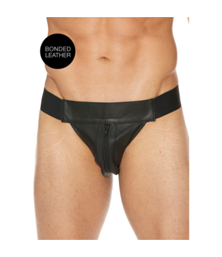 Ouch! Elegante Leren Jockstrap met Rits L/XL – Luxe Comfort voor Elke Dag