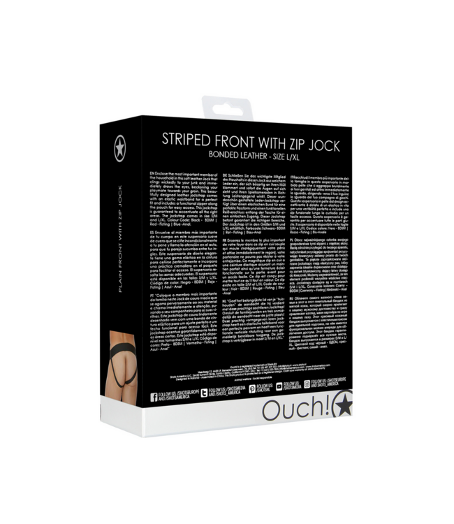 Ouch! Stilvoller Leder-Jockstrap mit Reißverschluss L/XL – Bequem & sexy