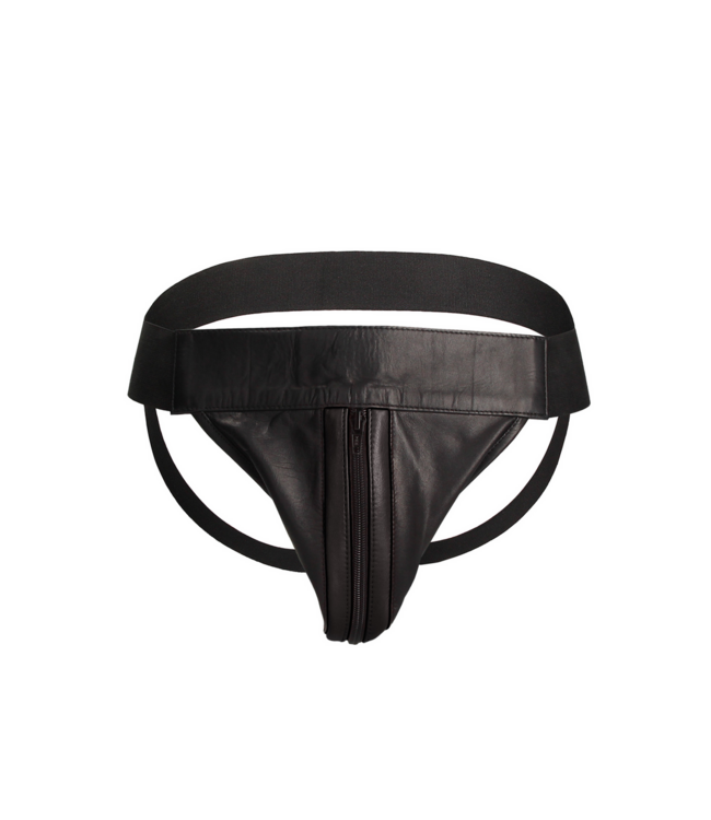 Ouch! Stilvoller Leder-Jockstrap mit Reißverschluss L/XL – Bequem & sexy