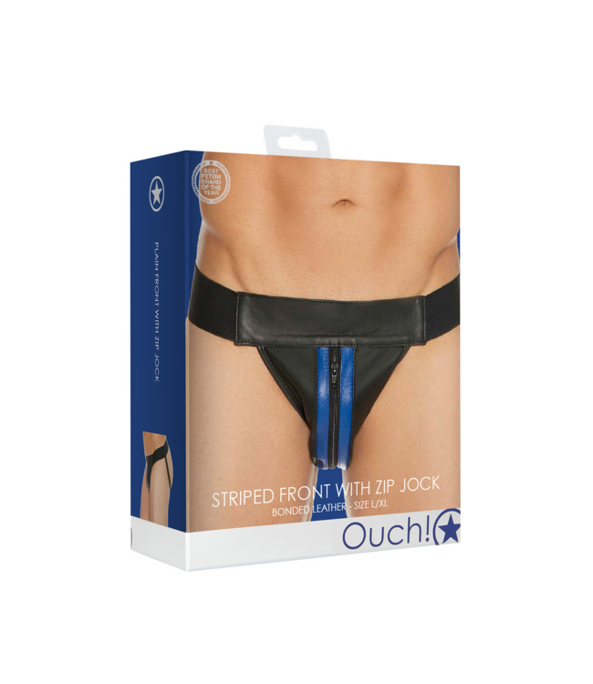 Ouch! Weicher Leder-Jockstrap L/XL mit Reißverschluss – Optimaler Komfort!