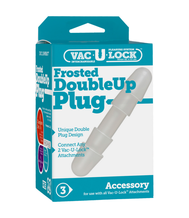 Doc Johnson Vac-U-Lock Frosted Double Up Butt Plug for Couples & Solo Play