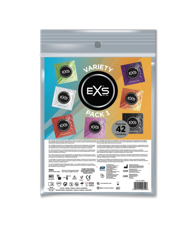 EXS EXS Variety Pack 1 – 42 Kondome für sicheren und geschmackvollen Genuss