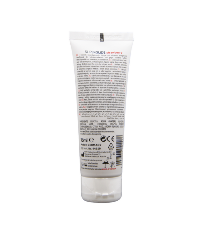 HOT Superglide Strawberry - Edible Water-Based Lubricant 75ml for Oral Pleasure
