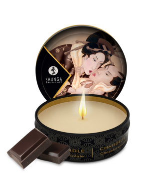 Shunga Verwen jezelf met de Verslavende Chocolade Mini Massagekaars - Luxe 30 ml