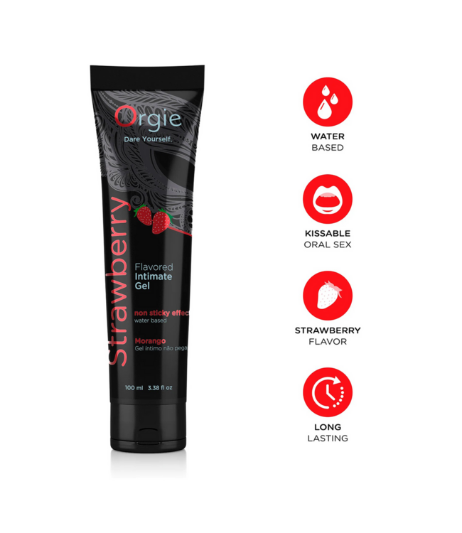 Orgie Lube Tube Aardbei Waterbasis Glijmiddel 100Ml – Natuurlijke Zoetheid en Comfort