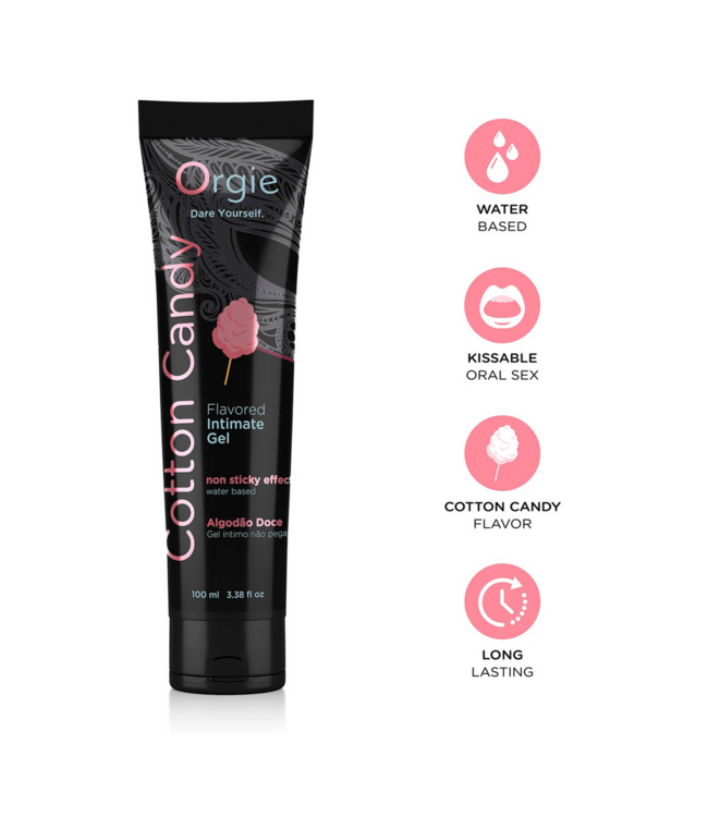 Orgie Lube Tube Suikerspin 100Ml - Natuurlijke Waterbasis Glijmiddel met Smaak
