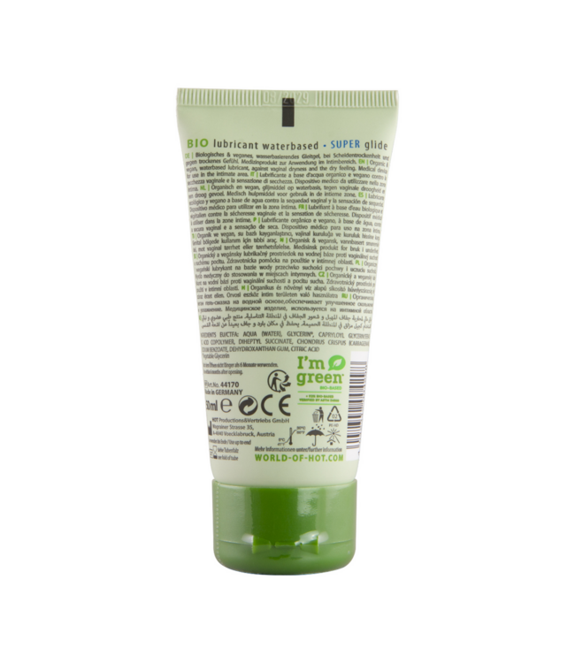 HOT Superglide Wasserbasis Gleitmittel 50 ml | Vegan & nachhaltig für Komfort