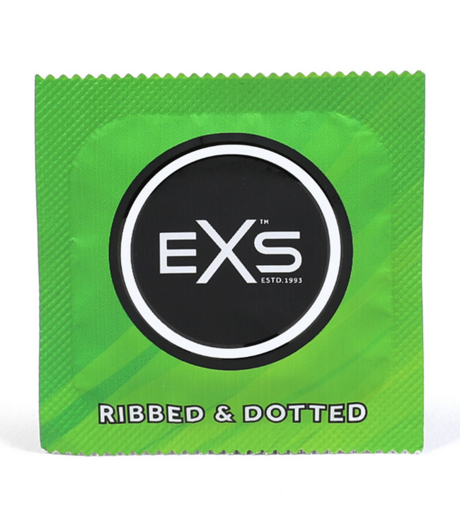 EXS EXS 3-in-1 Ribbed & Dotted Condoms - 12 Safe & Silky Latex Pieces