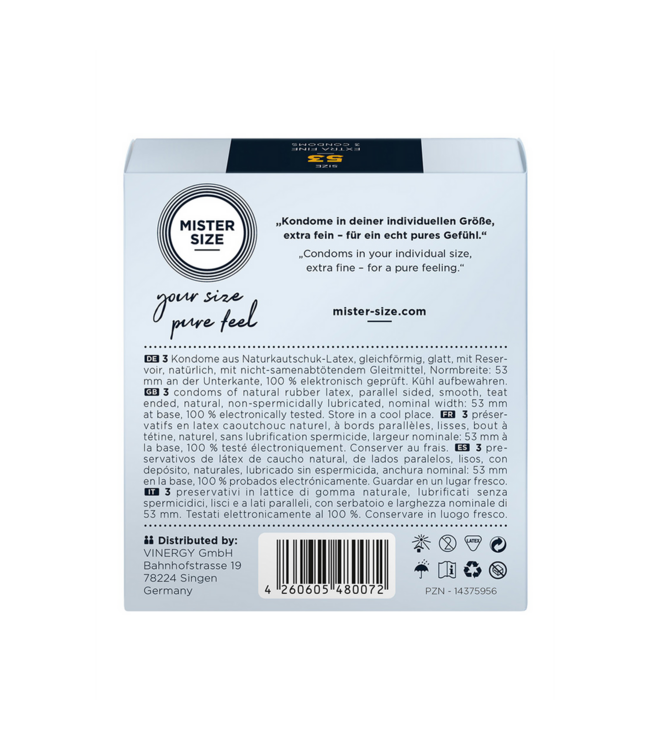 Mister Size Mister Size Pure Feel Condoms - Perfect Fit for Comfort & Safety