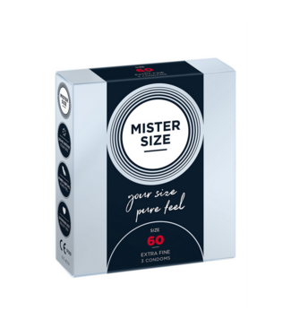 Mister Size MISTER SIZE 60 mm condooms - 3 stuks voor ultiem comfort en plezier
