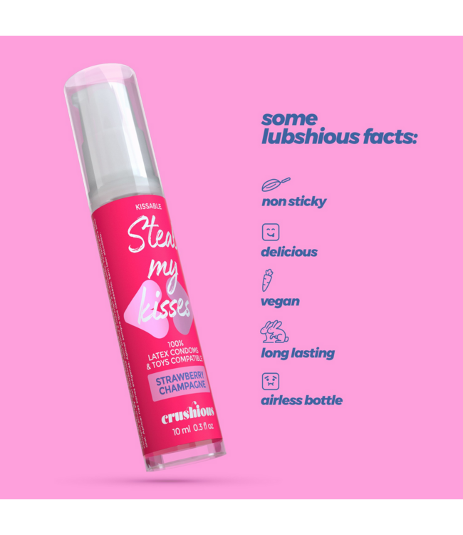 Crushious Steal My Kisses Aardbei Champagne Glijmiddel 10Ml - Vegan en Kusbaar Genot