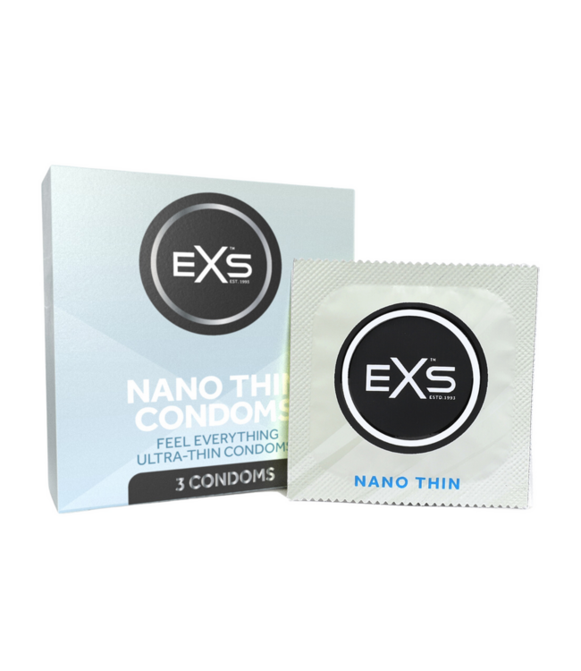EXS EXS Nano Thin Ultra-Thin Latex Condoms - 3 Pack, Odourless & Safe