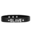 Ouch! Luxuriöses schwarzes Sklavenhalsband mit Diamanten und SLAVE-Buchstaben