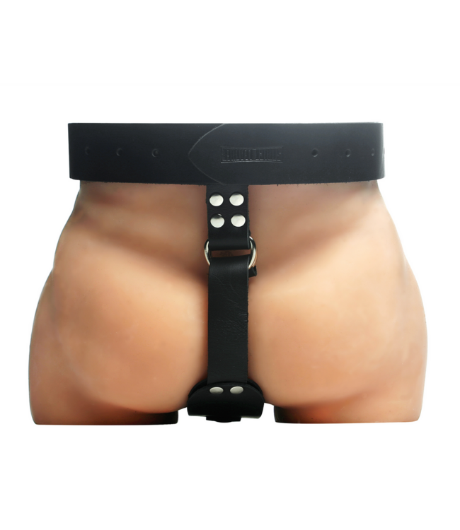 XR Brands Intens Erectie & Anaal Genot met Strict Leather Butt Plug Harness voor Mannen