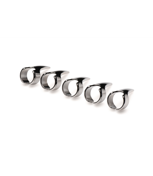XR Brands Adjustable Stainless Steel Clawed Sensation Play Ring Set - 5 Pieces