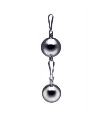 XR Brands Verzwaarde Stalen BDSM Ballen - 8 Ons Voor Intense Ervaringen