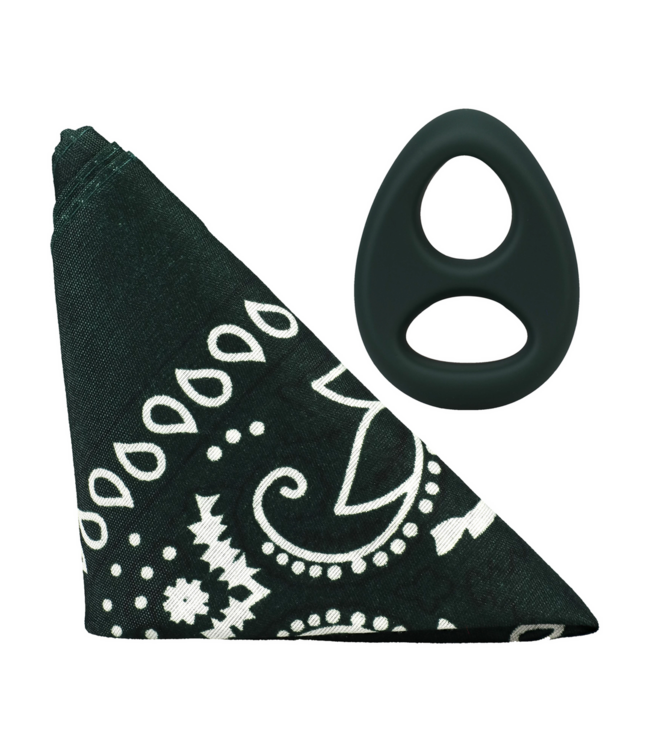 Doc Johnson The Code Silicone Cockring met Bandana - Jachtgroen | Versterk je Prestaties!
