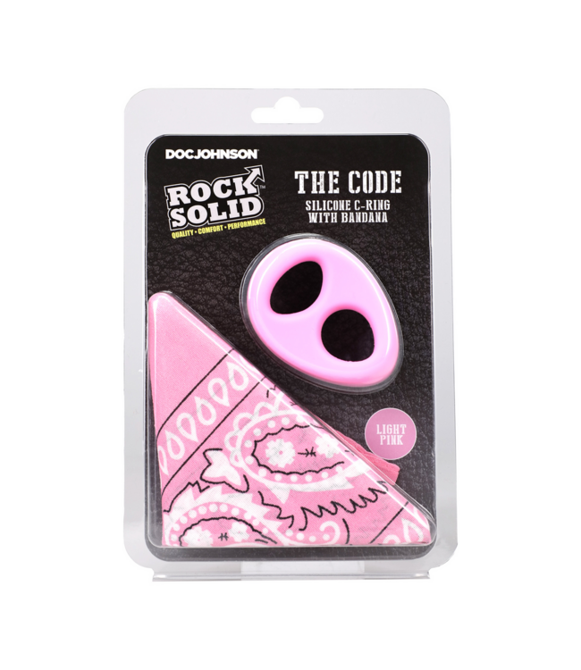 Doc Johnson The Code Pink Silicone Cock Ring & Bandana Set for Comfort & Style