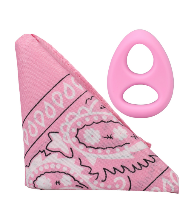 Doc Johnson The Code Silikon-Cockring rosa mit Bandana – Stilvoller Genuss