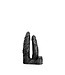 515 Line 6" Double Black Realistic Penis Dildo - Safe & Flexible PVC