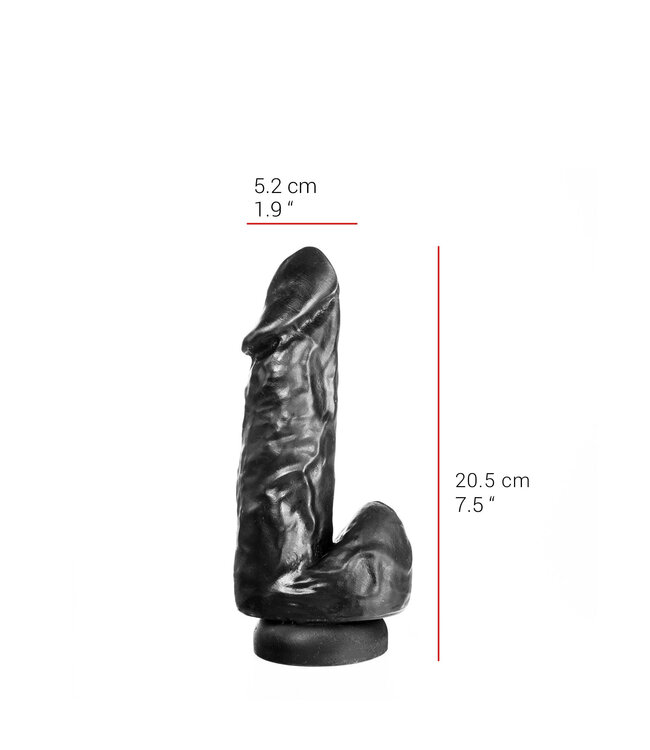 515 Line Dildorama 515 7,5" Zwart - Realistische PVC Dildo met Zuignap en Textuur