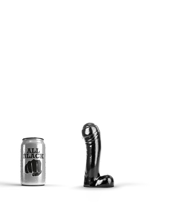 All Black All Black Dildo 15 cm – Ideal für Anfänger, glatt und hygienisch verpackt