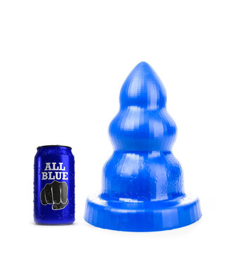 All Black Stijlvolle Triple Pleasure M Buttplug in Blauw - 3 Maten voor Plezier