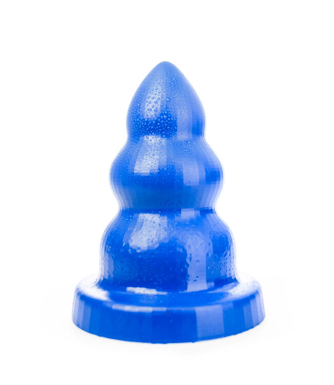 All Black Stijlvolle Triple Pleasure M Buttplug in Blauw - 3 Maten voor Plezier