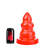 All Black Triple Pleasure Rot M 26 cm – Buttplug mit 3 Noppen, sicher & stylisch