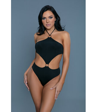BeWicked Yasmin Black Halterneck Monokini - Stylish & Flattering in Small