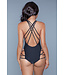 BeWicked Amaya Badpak Zwart M | Elegant Design met Gekruiste Bandjes en Diepe Halslijn