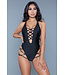 BeWicked Amaya Badpak Zwart M | Elegant Design met Gekruiste Bandjes en Diepe Halslijn