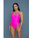 BeWicked Odette Neon Pink Swimsuit S | Adjustable Ruffles & Flattering Fit