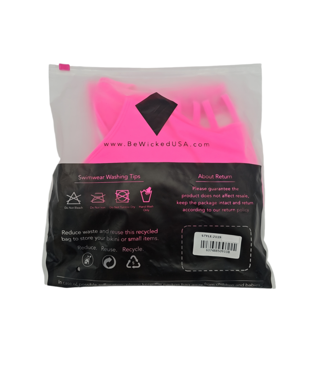 BeWicked Evie Neonroze Badpak Large met Cage Design - Gedurfd en Stijlvol