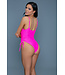 BeWicked Odette Neonroze Badpak L – Flatterend met Verstelbare Ruches en Spaghettibandjes