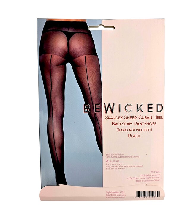 BeWicked Elegante Vintage-Strumpfhose Schwarz – Hochtailliert mit Naht hinten